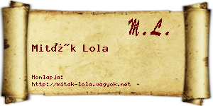 Miták Lola névjegykártya